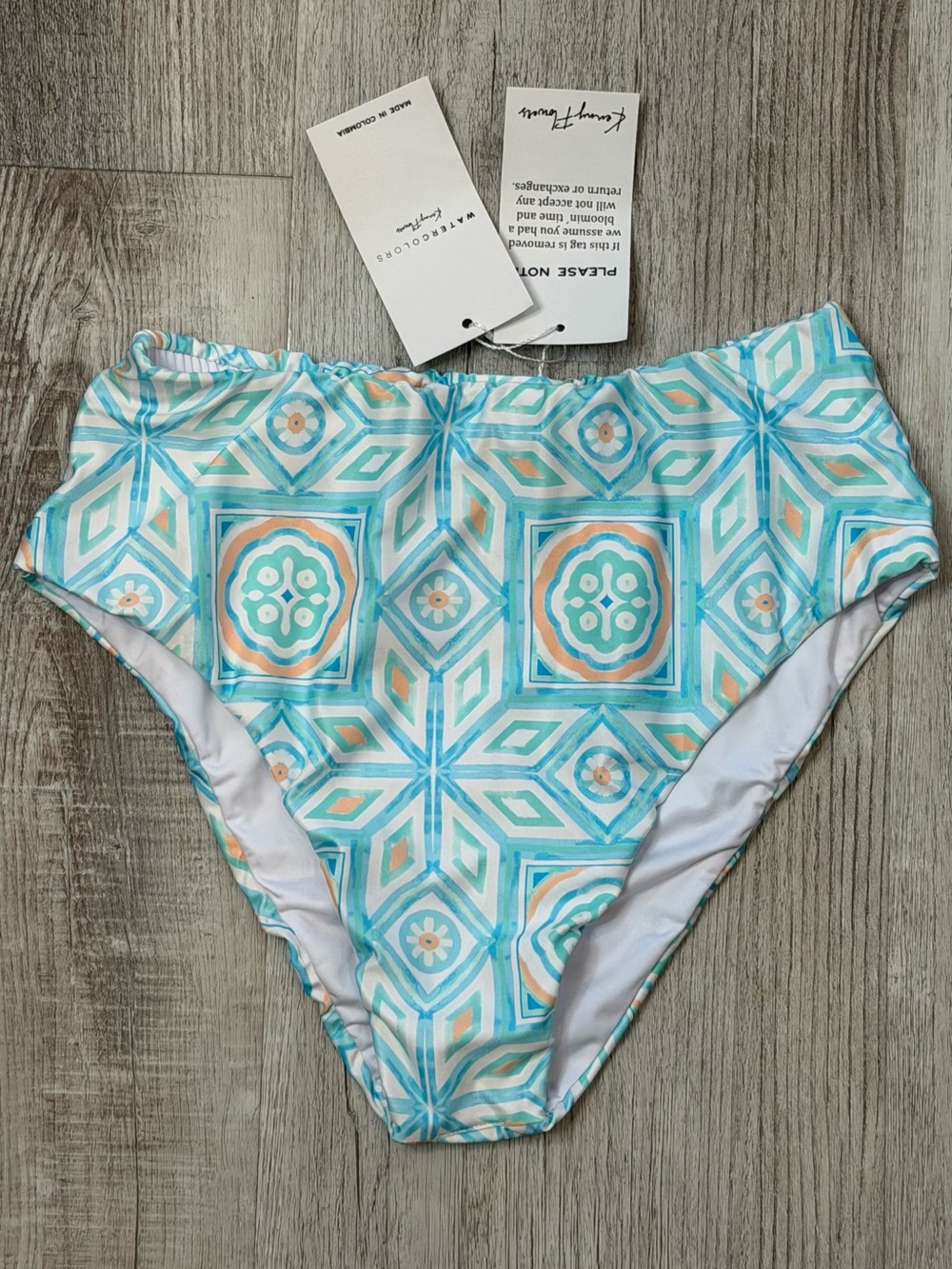 Kenny Flowers Watercolors The Ischia High-Waist Bikini Bottom Women’s size L